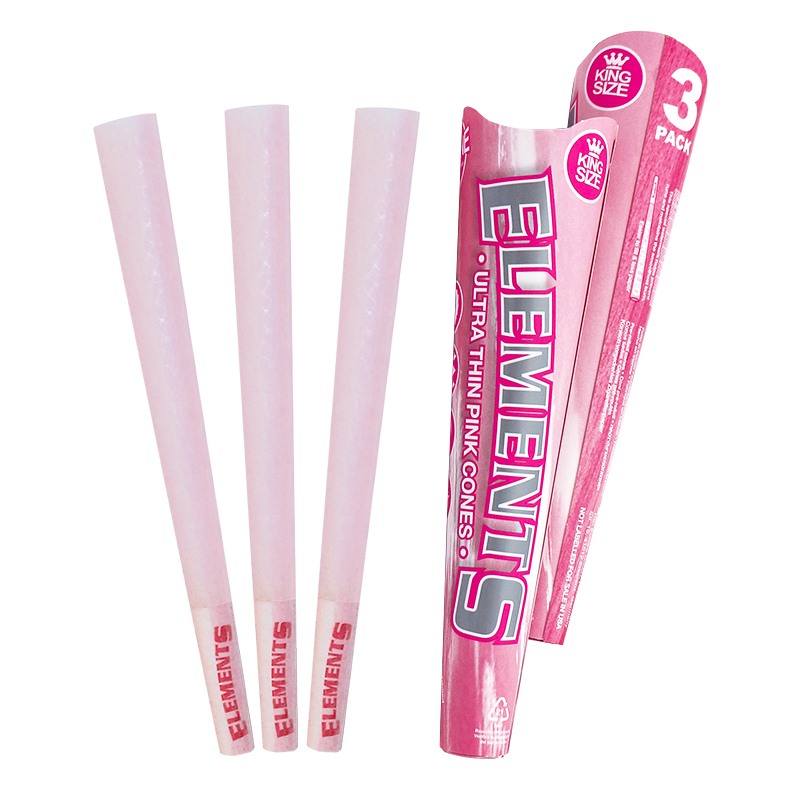 Pink Ultra Thin Rice KingSize Cones | 3PK