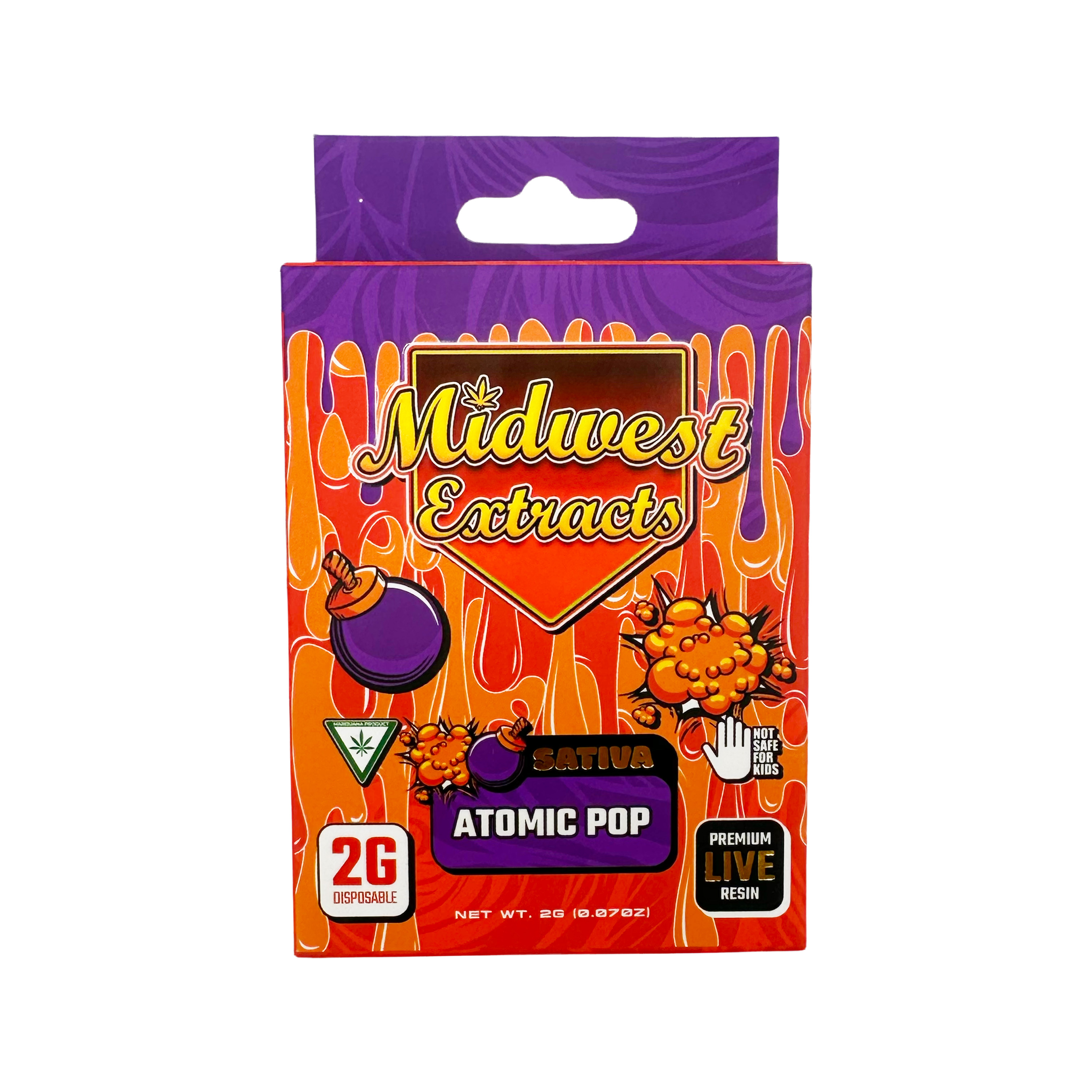 Midwest Extracts | 2g Live Resin Disposable Vape | Atomic Pop