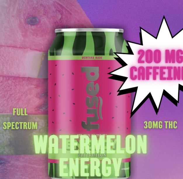 Fused  Watermelon Energy 30mg THC+200mg Caffeine Seltzer