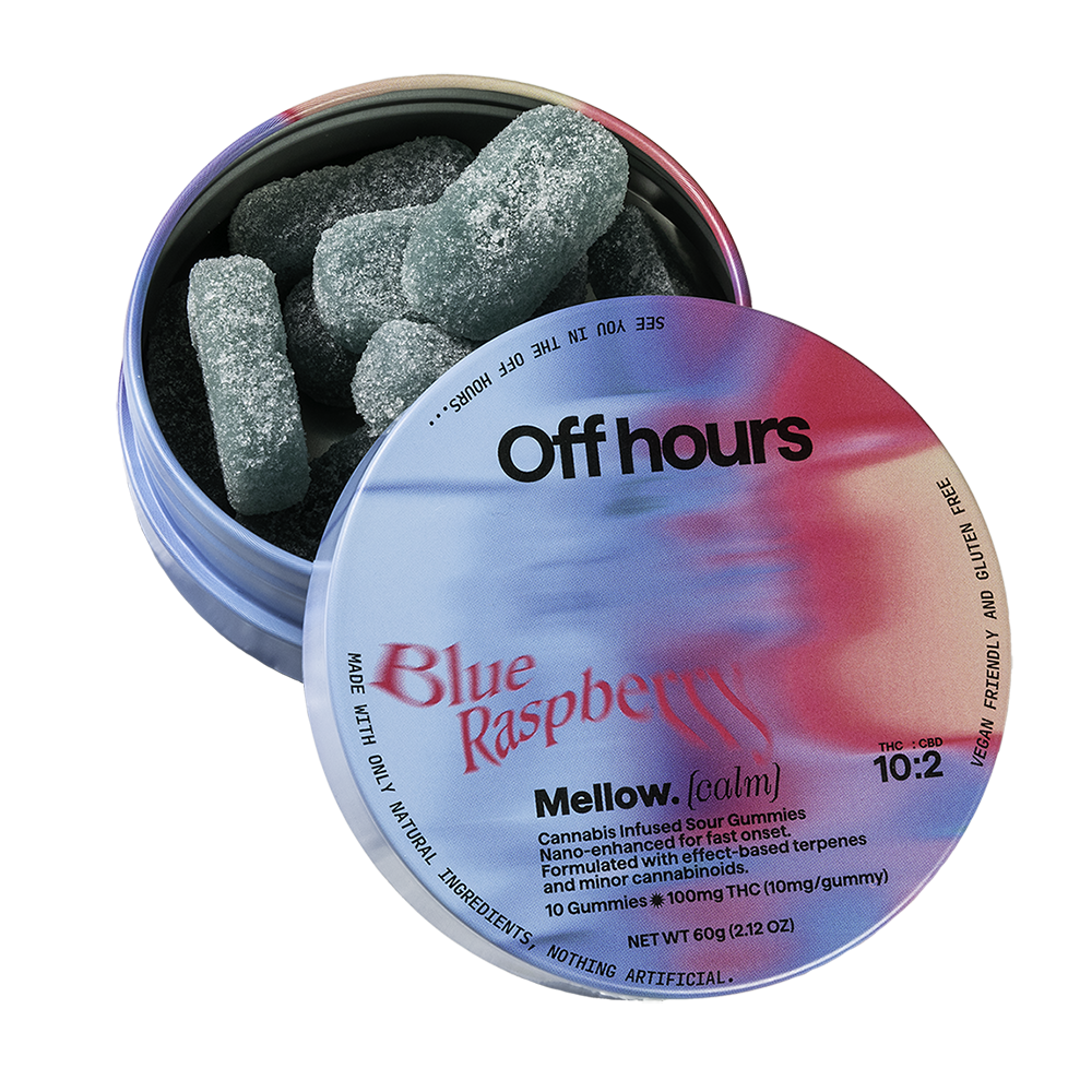 Off Hours | Blue Raspberry | Mellow (calm) | 10mg Gummies