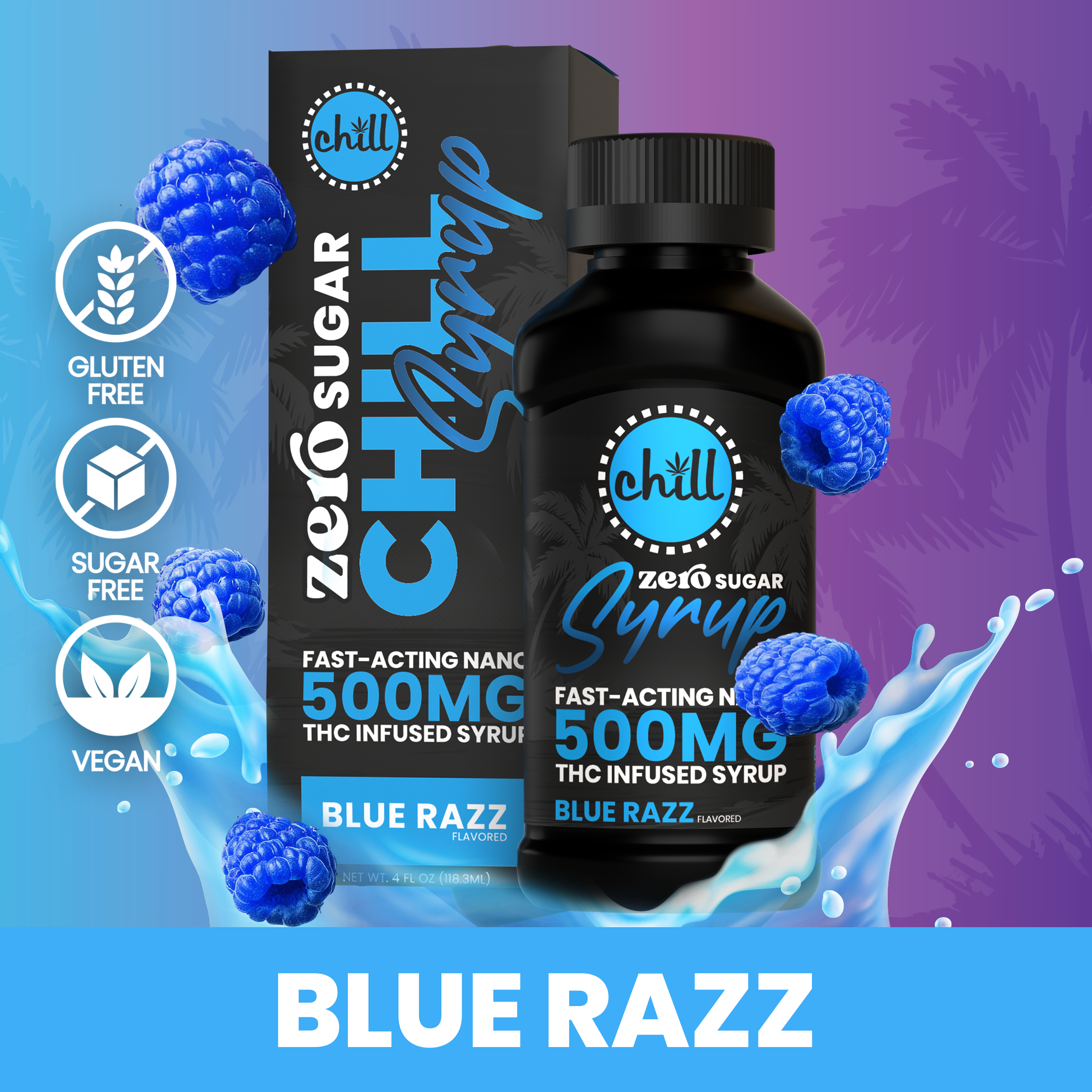Blue Raspberry | Zero Sugar | 120ml | 500mg
