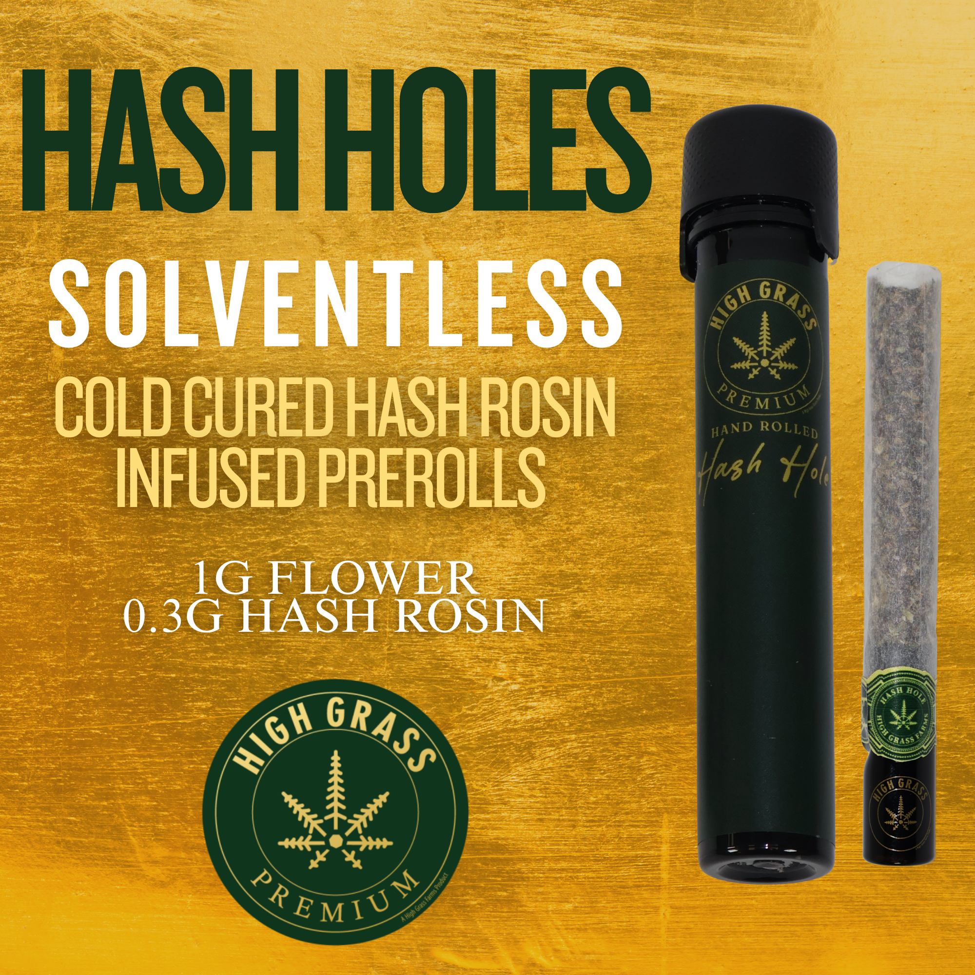 Bickett OG Cold Cure Hash Rosin Glass Tipped Infused Pre-Roll 1g