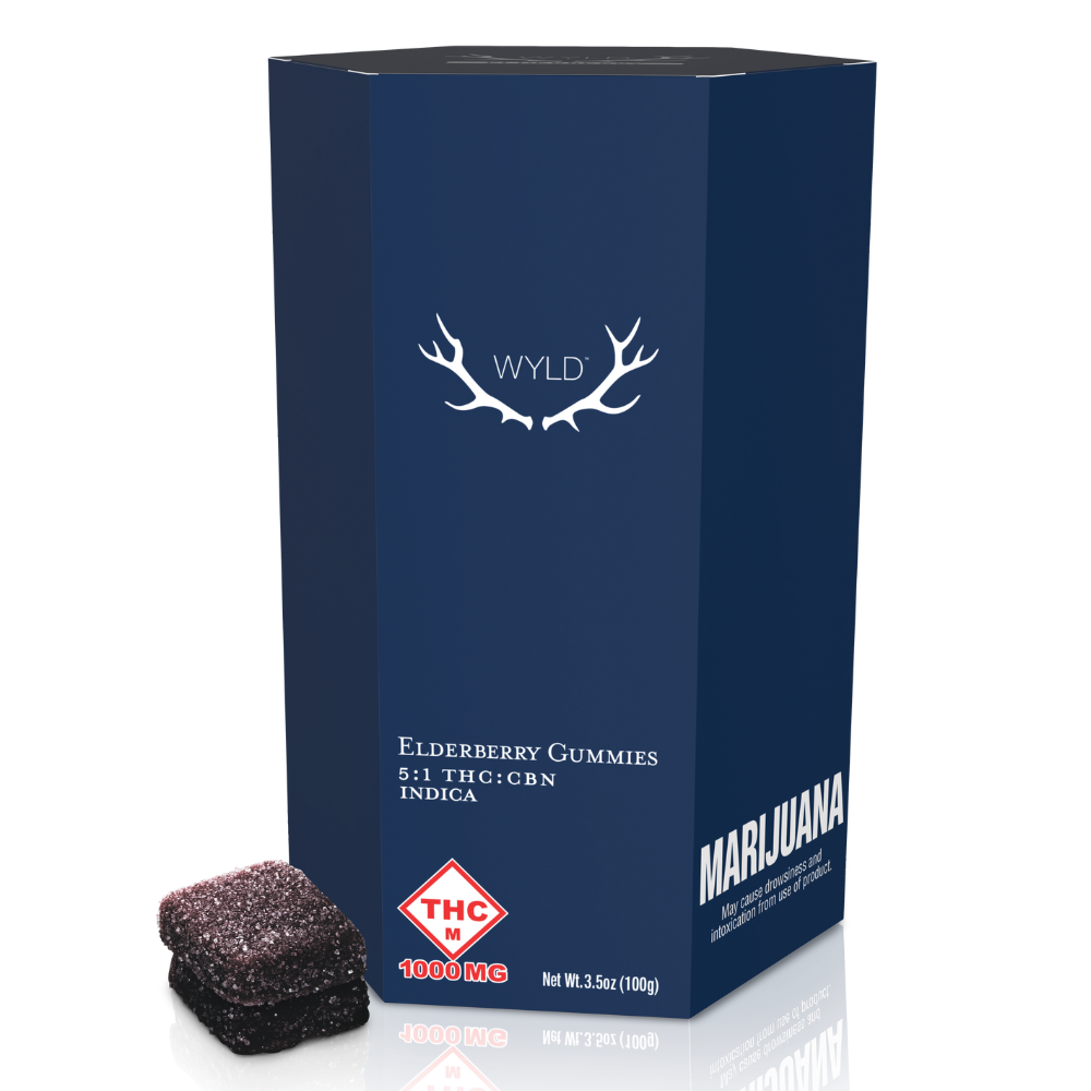 High Dose* | Elderberry 5:1 CBN + Indica Enhanced Gummies | 1000mg