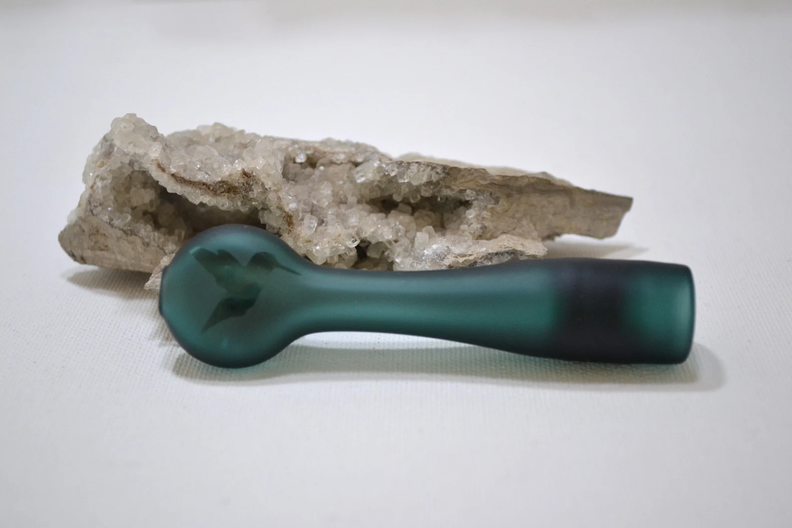 Matte Teal with Hummingbird Bat Pipe