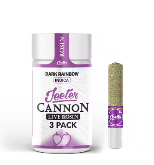 Dark Rainbow | Live Rosin Infused Baby Cannon Pre-rolls | 0.5g x 3 (1.5g) | Indica