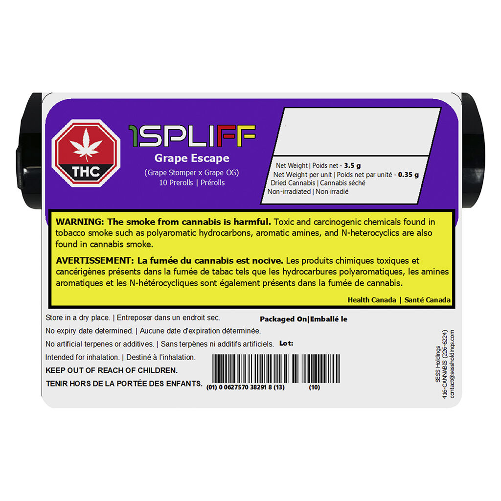 1SPLIFF - Grape Escape PRJs - 10x0.35g