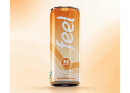 Feel Seltzer 25mg THC 60mg Caffeine - Tangerine Cream