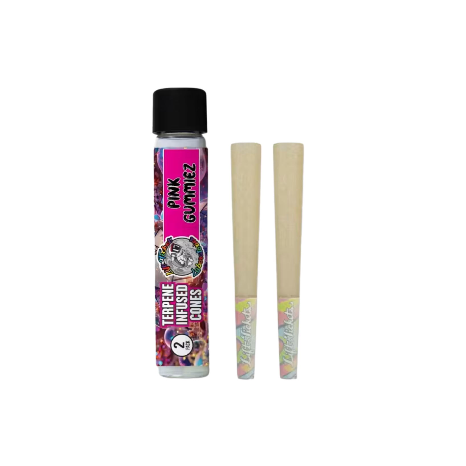 Lift Ticket - Pink Gummies Infused 1.25 Sized Cones - 2pk