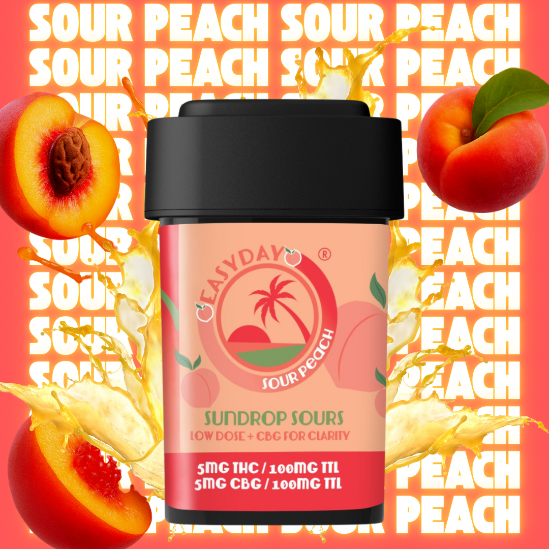 EasyDay | Sour Peach | Sundrops CBG Container | 5mg - 20 Pack