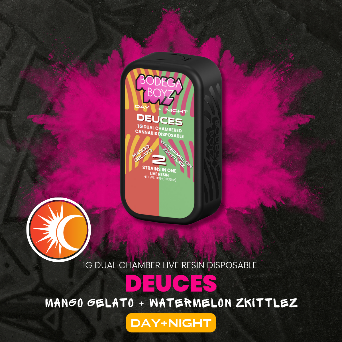 Mango Gelato x Watermelon Zkittlez | 1g Live Resin  | Duel Chamber AIO | Deuces - Sativa Sativa