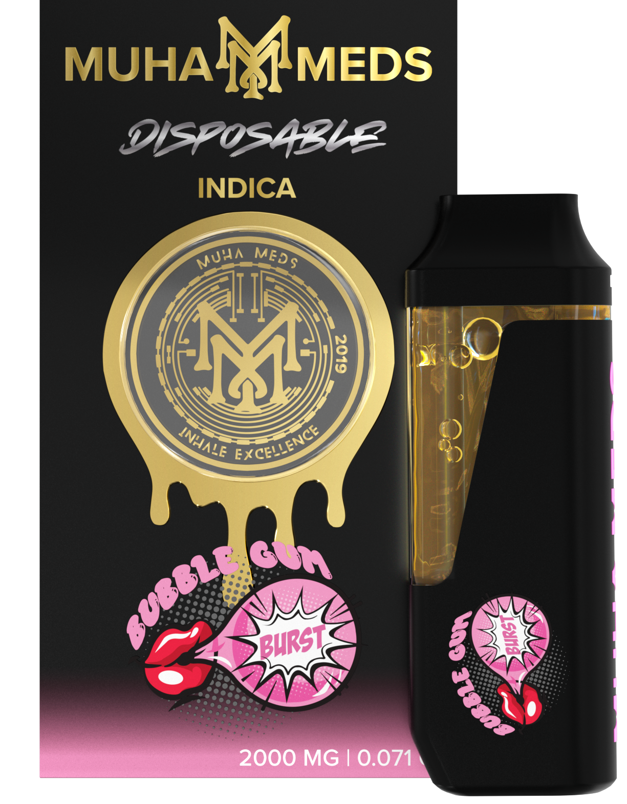 Muha Meds: Bubblegum Burst 2G Disposable (S) 3rd Gen