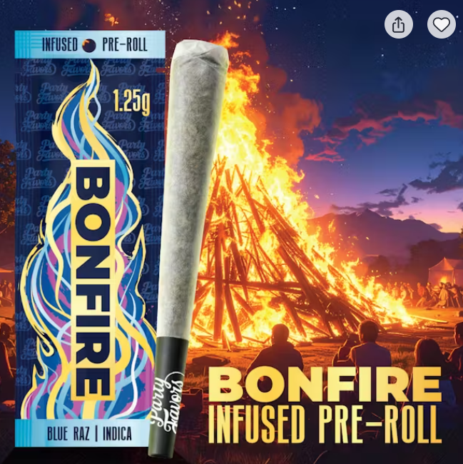 Blue Raz | Infused Bonfire Pre-roll | 1.25g | Indica