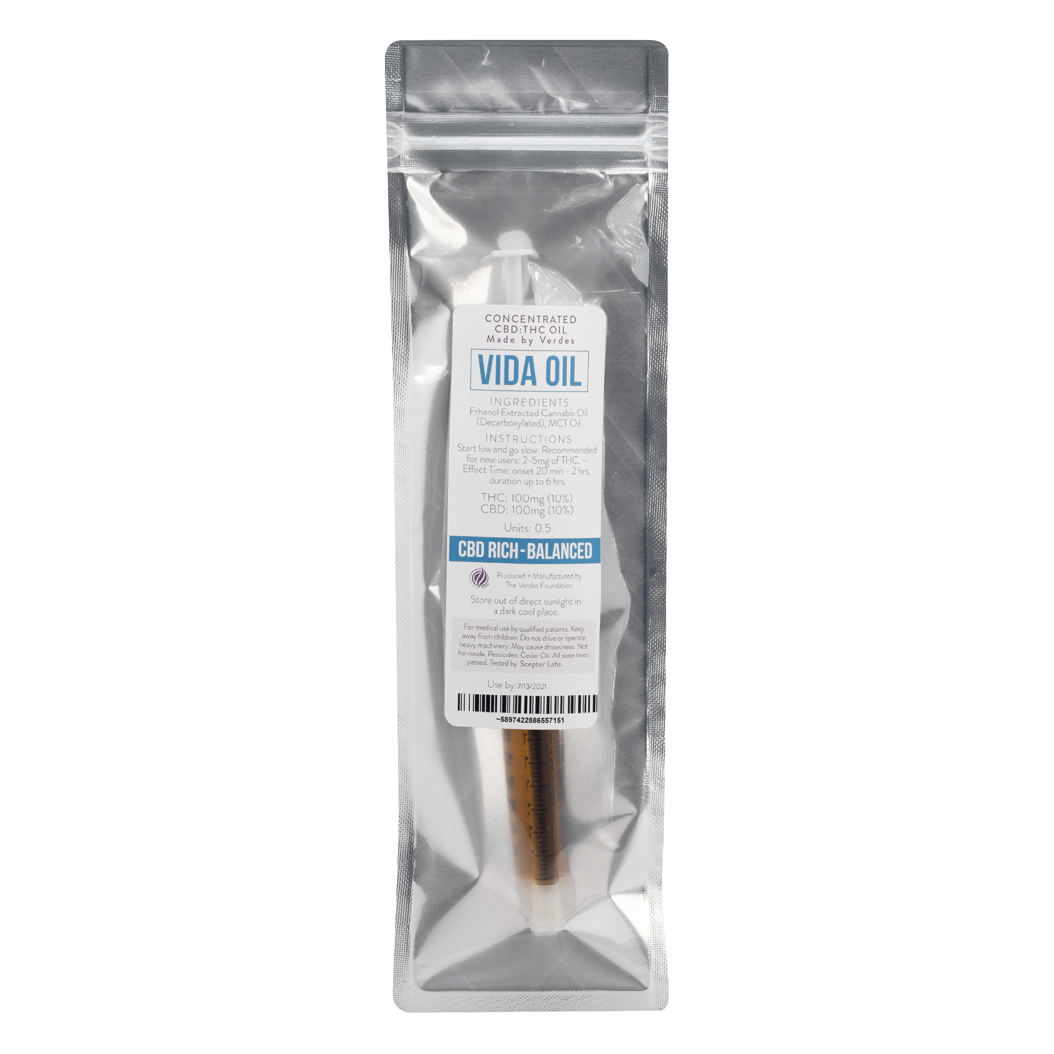 Vida Oil 100mg THC/100mg CBD RSO