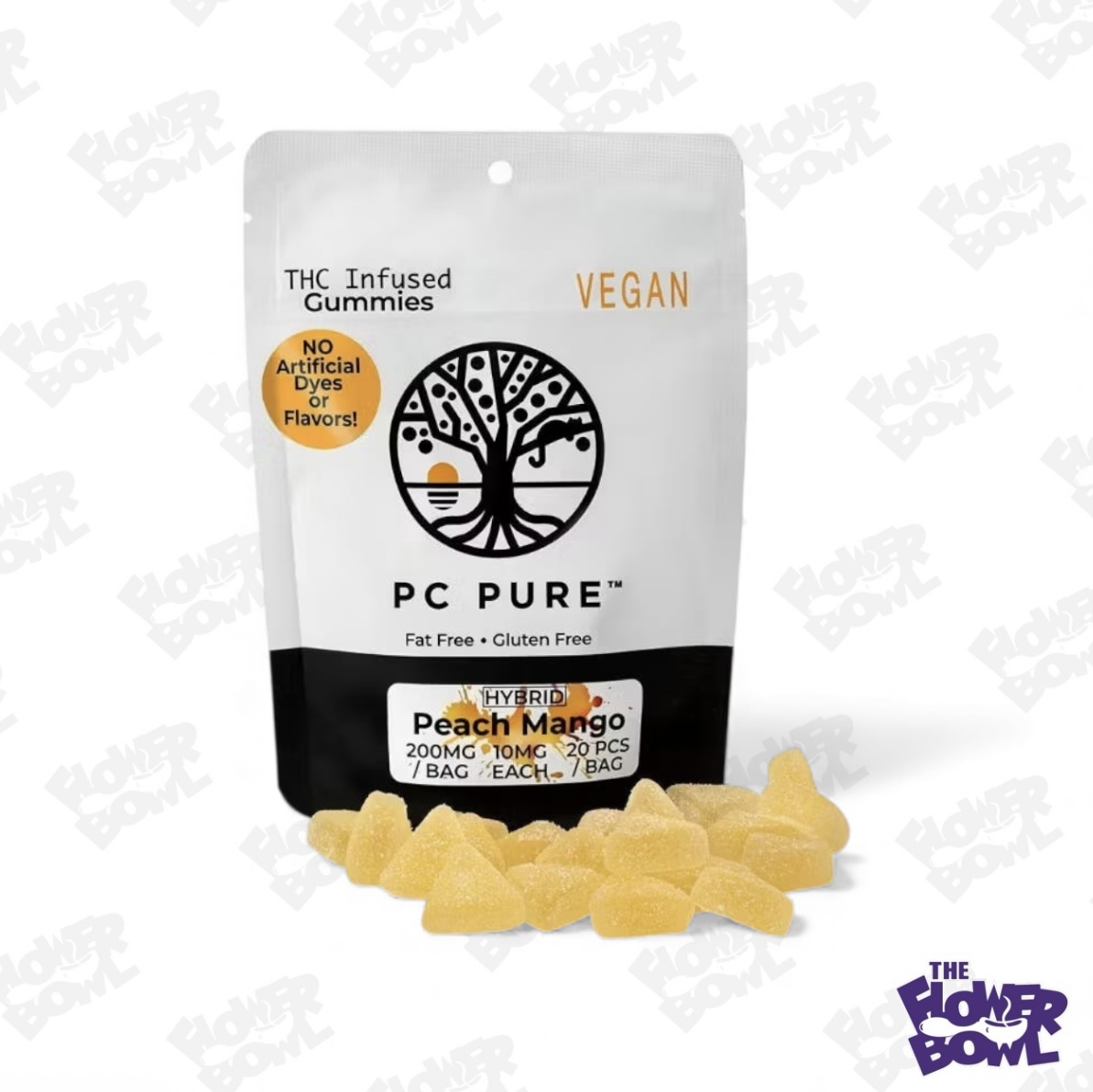 PC Pure: Peach Mango 200mg Vegan Gummies (H)