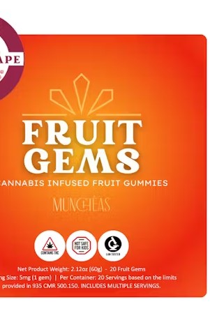 Muncheas Blue Raspberry Fruit Gems | 20pk