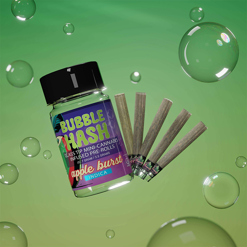 Amnesia | 5-Pack Bubble Hash Infused Pre-rolls | Apple Burst