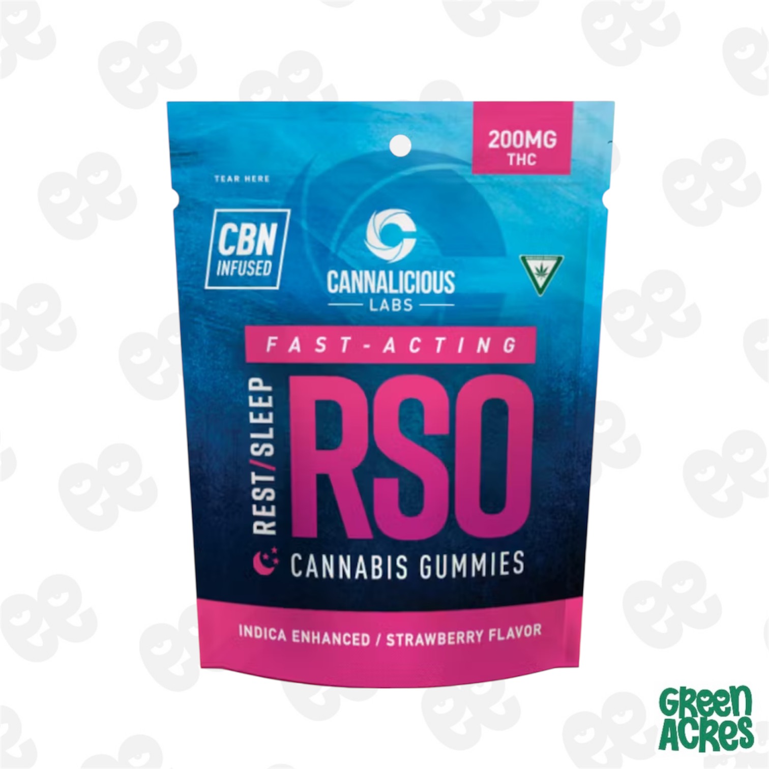 Strawberry RSO Rest 200MG Gummies (I)