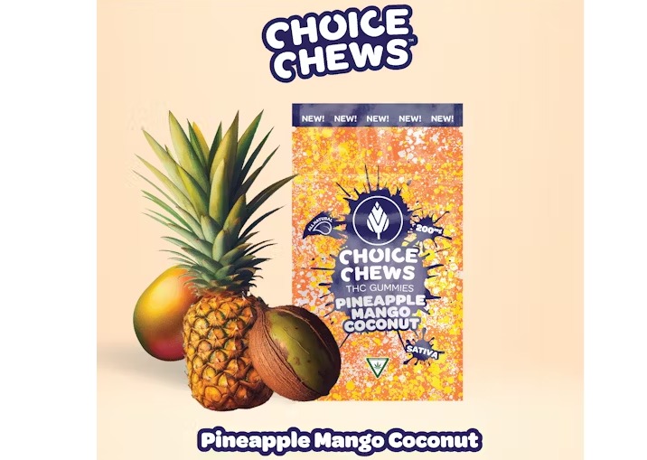 Choice Chews - Gummies - 200mg - Pineapple Mango Coconut - Sativa