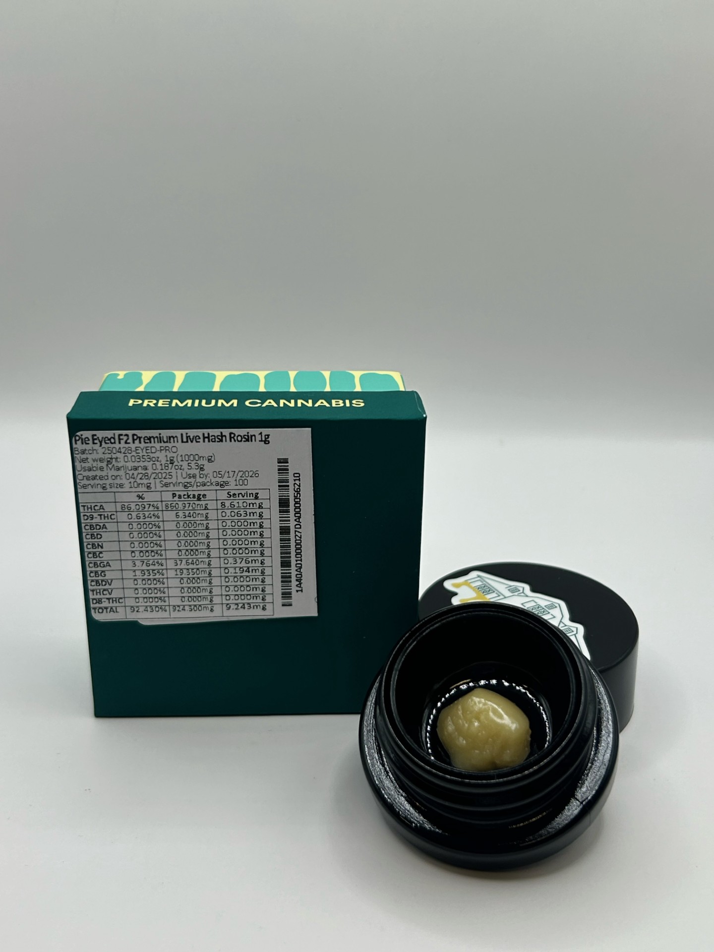Bountiful Farms | Pie Eyed F2 Premium Live Hash Rosin | 1g