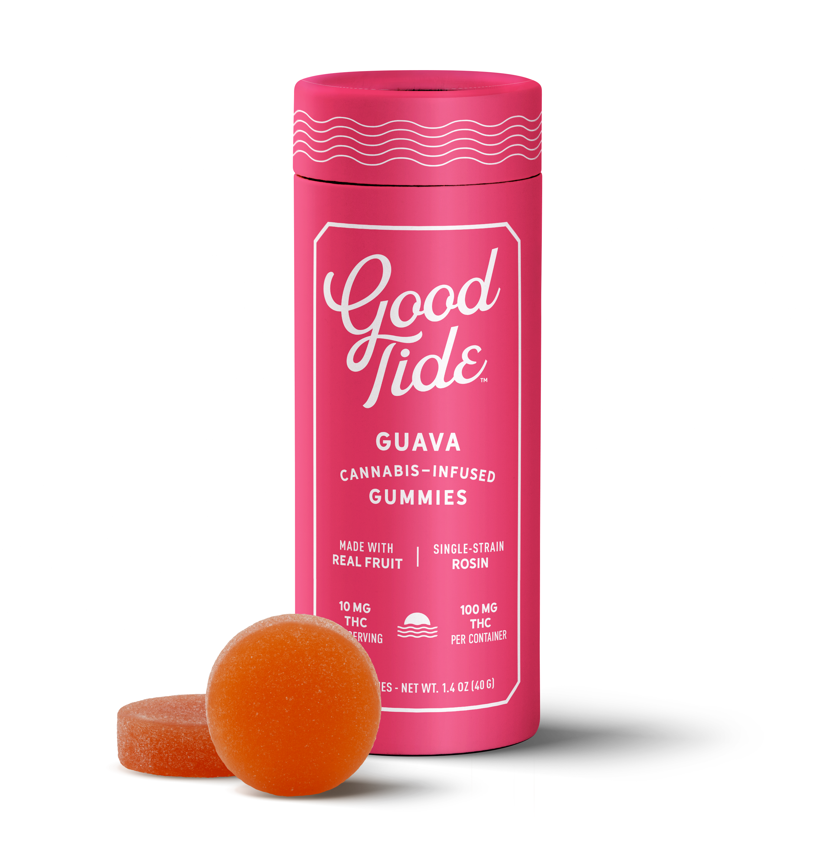 Guava (Balanced) | Good Tide | Hash Rosin Gummies (10 Pack)