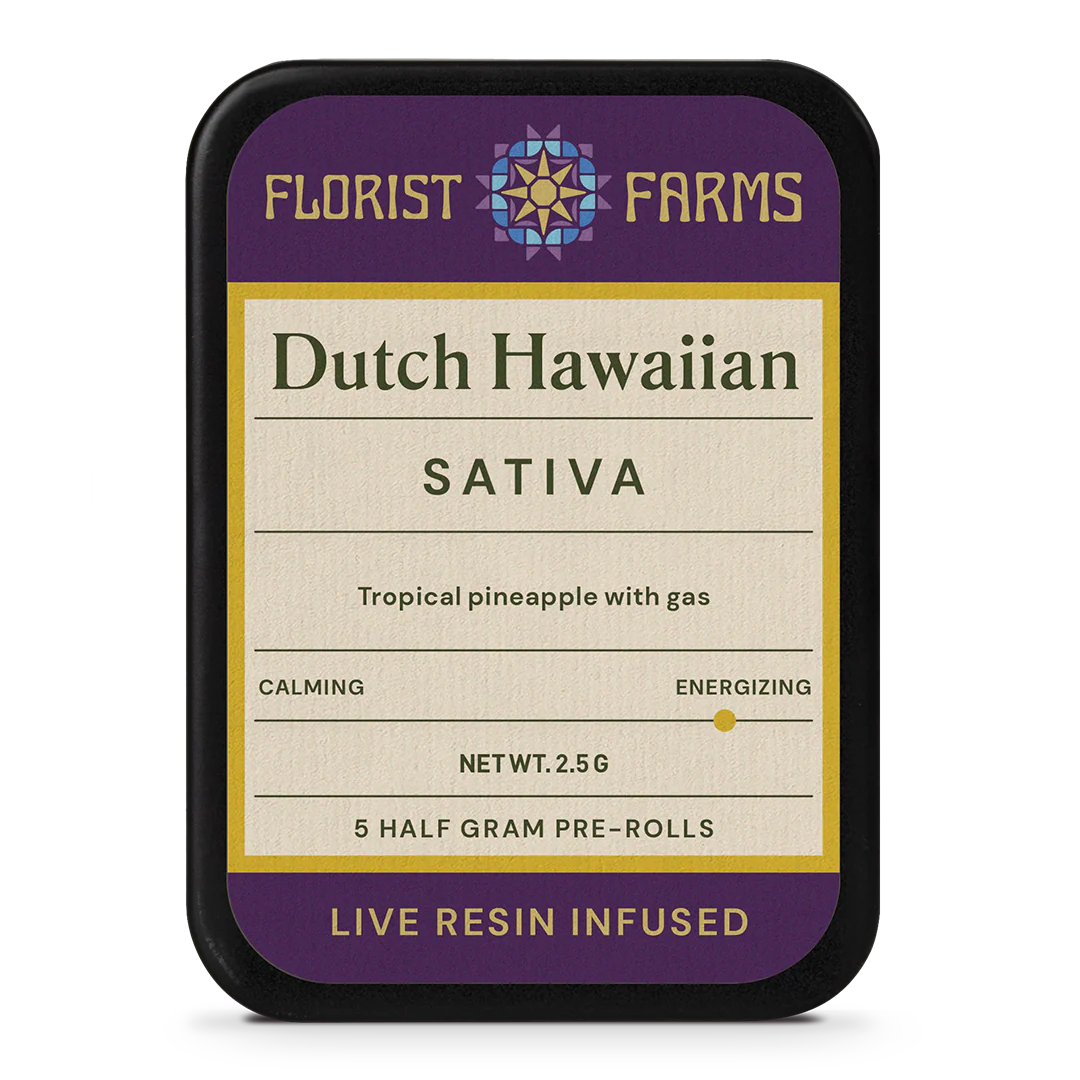 Florist Farms | Live Resin Infused | Dutch Hawaiian | Pre-roll 5pk | 2.5g by Florist Farms - pre-rolls cannabis product