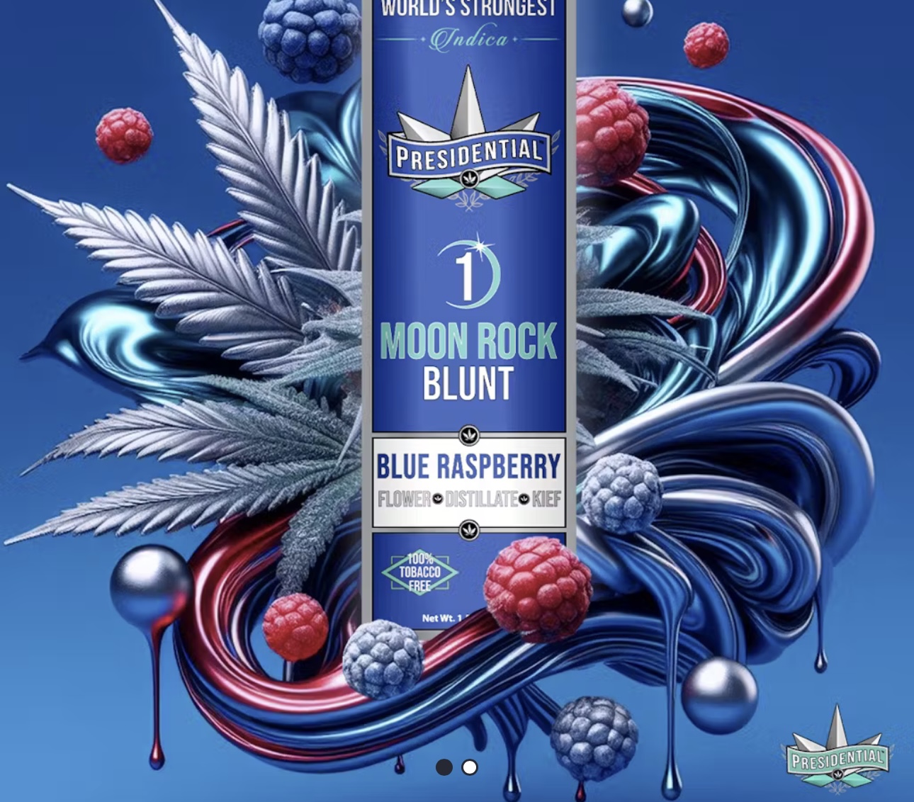 Presidential: Blue Raspberry 1.5G Moon Rock Blunt