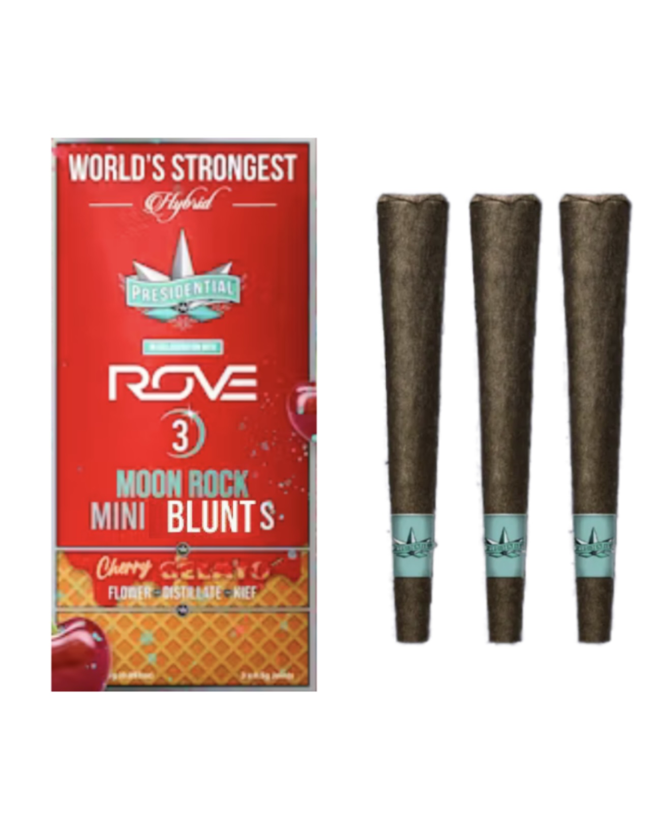 Presidential: Cherry Gelato (.7g x 3) Infused Mini Blunts