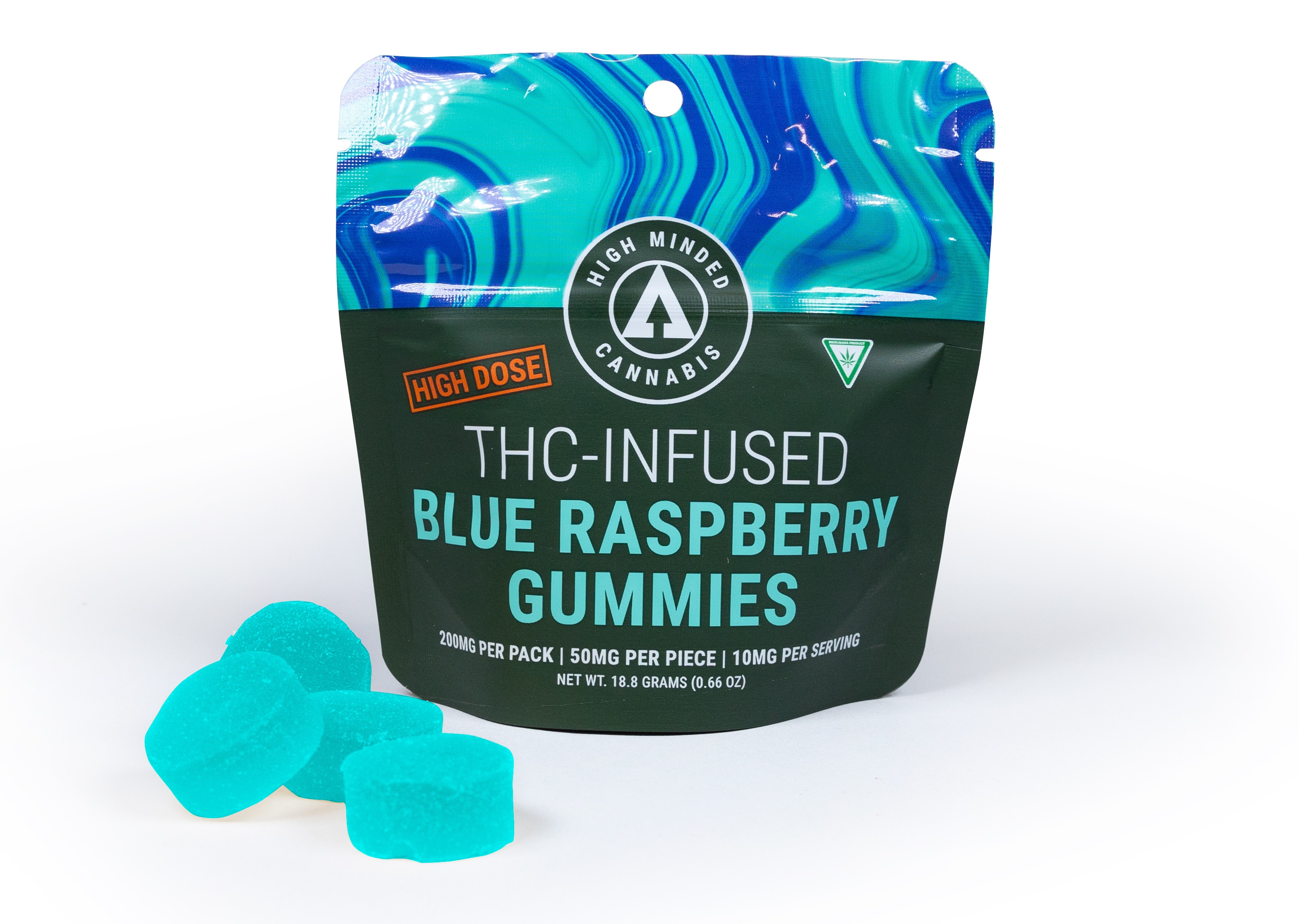 High Minded - Gummies - 200mg High Dose - Blue Raspberry