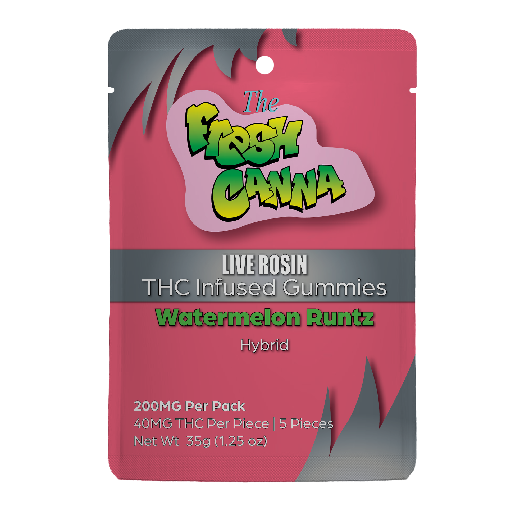 Fresh Canna | 200mg Live Rosin Gummies | Watermelon Runtz (Hybrid)