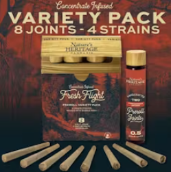 Fresh Flight Bubble Hash Infused 4-Strain Variety Pre-Roll Pack (8pk x 0.5g)