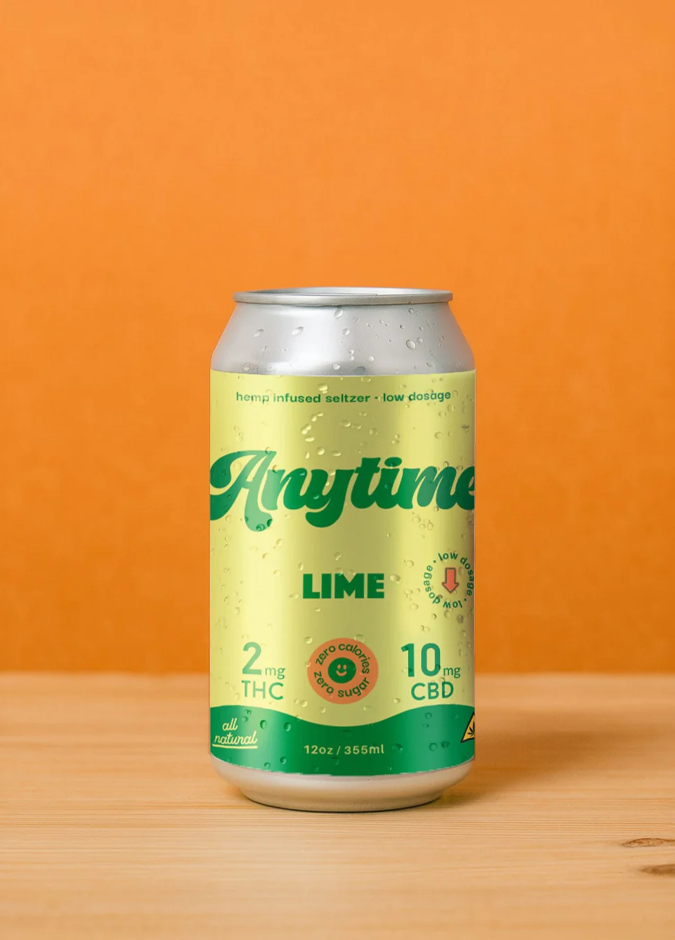 Anytime Hemp Infused Seltzer Lime 2:10