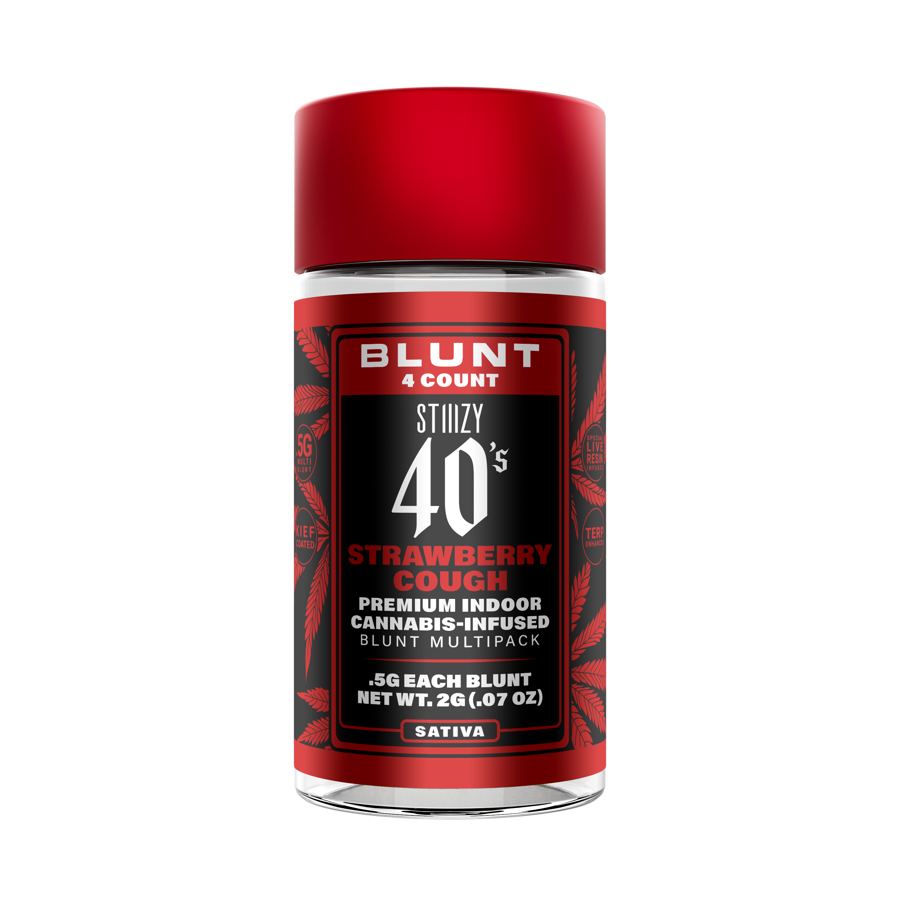 Strawberry Cough 40’s Infused Blunt 4-pack | 2g