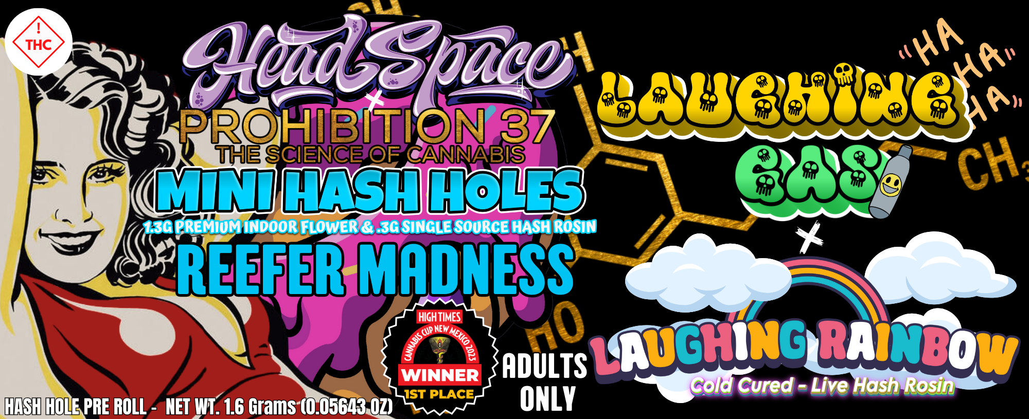 Laughing Gas x Laughing Rainbows Live Rosin | Hash Hole Pre-Roll