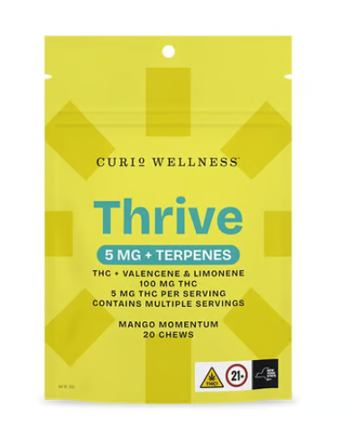 Curio Wellness: Thrive | Chews | Mango Momentum | 5mg | 20pk