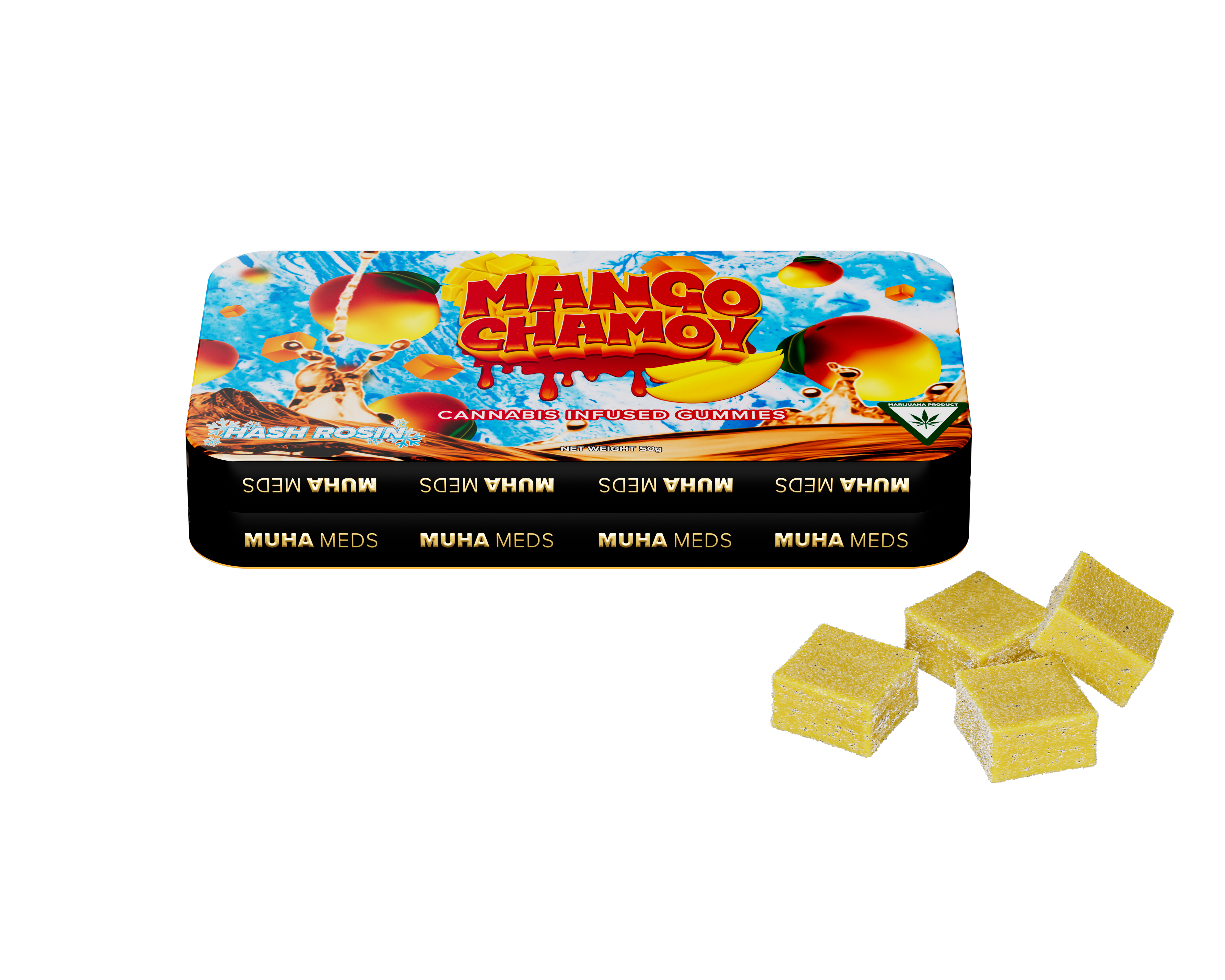 MuhaMeds - 200mg Mambas Hash Rosin Gummies - Mango Chamoy