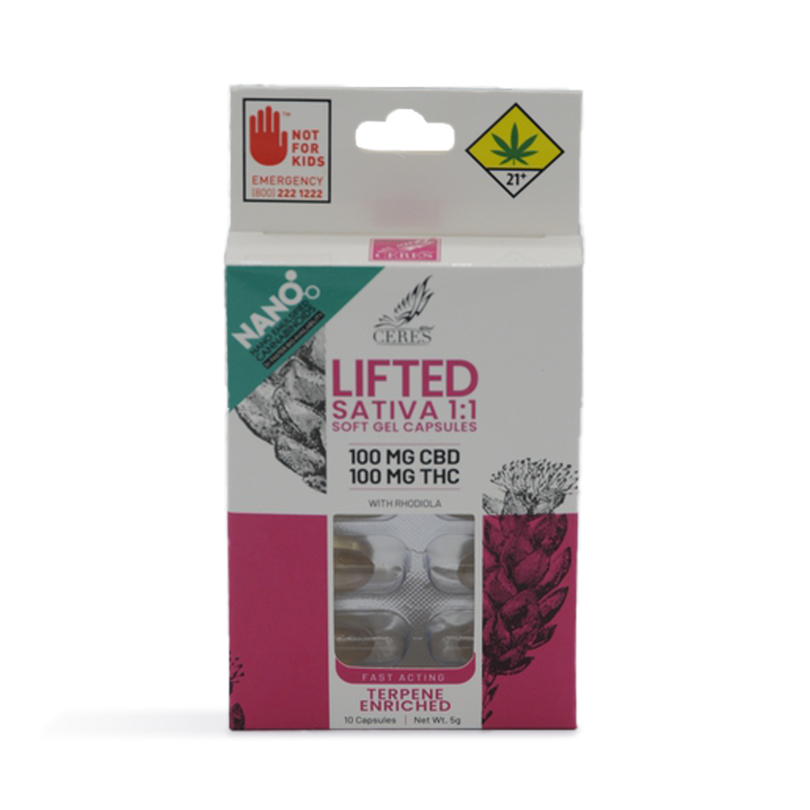 Lifted 1:1 Sativa Capsules 10-Pack | 200mg