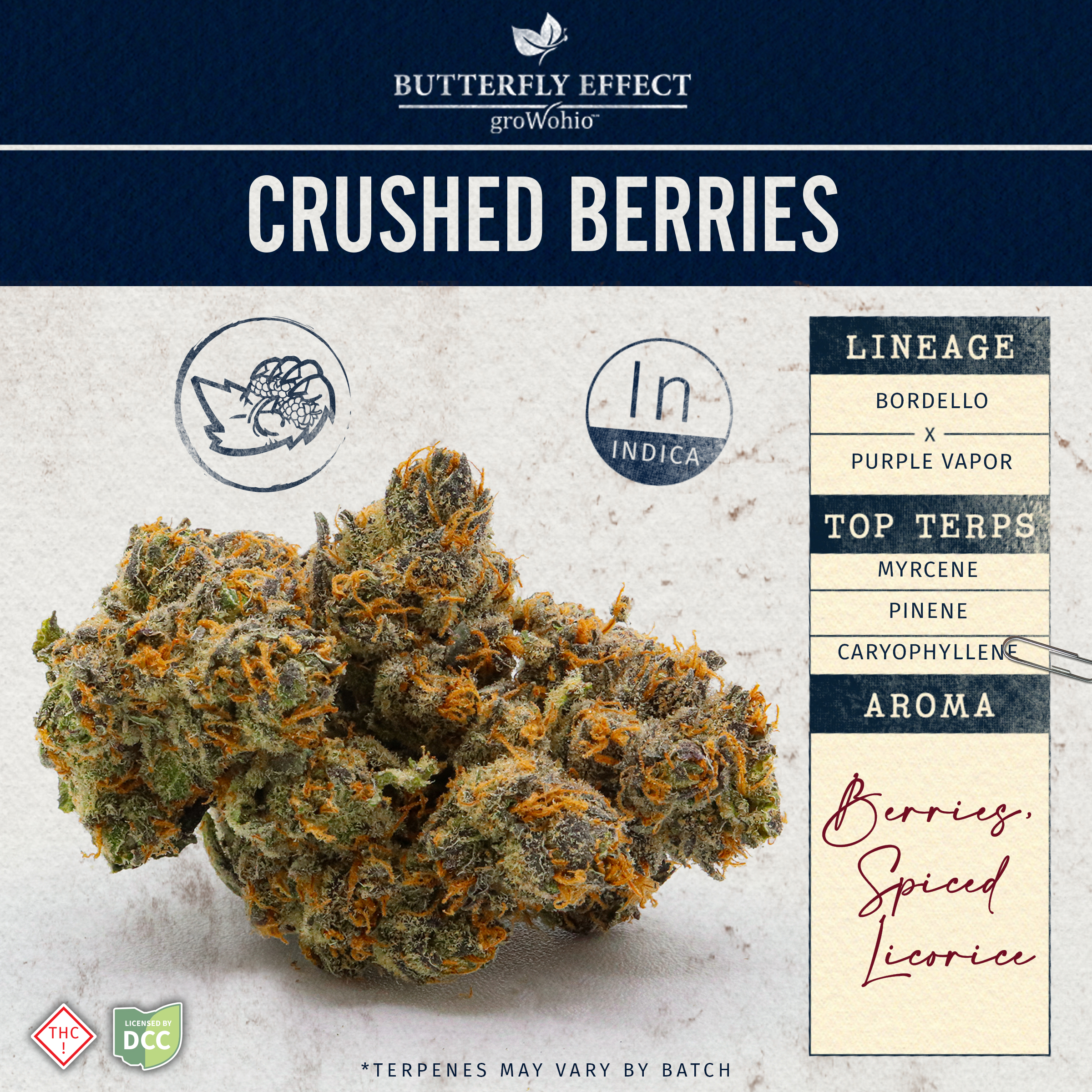 Grow Ohio | Crushed Berries (Budlets) | 14.15g | Indica