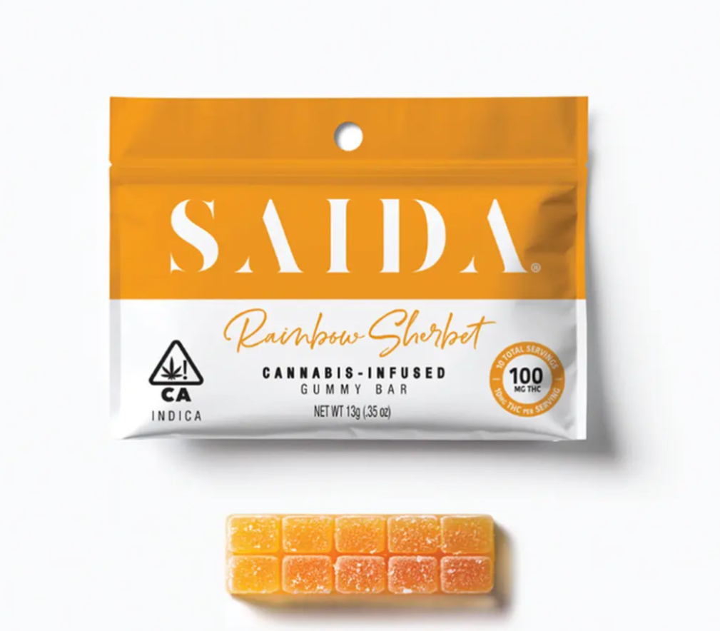 EDIBLE (GUMMY BAR) 100MG - INDICA - RAINBOW SHERBET