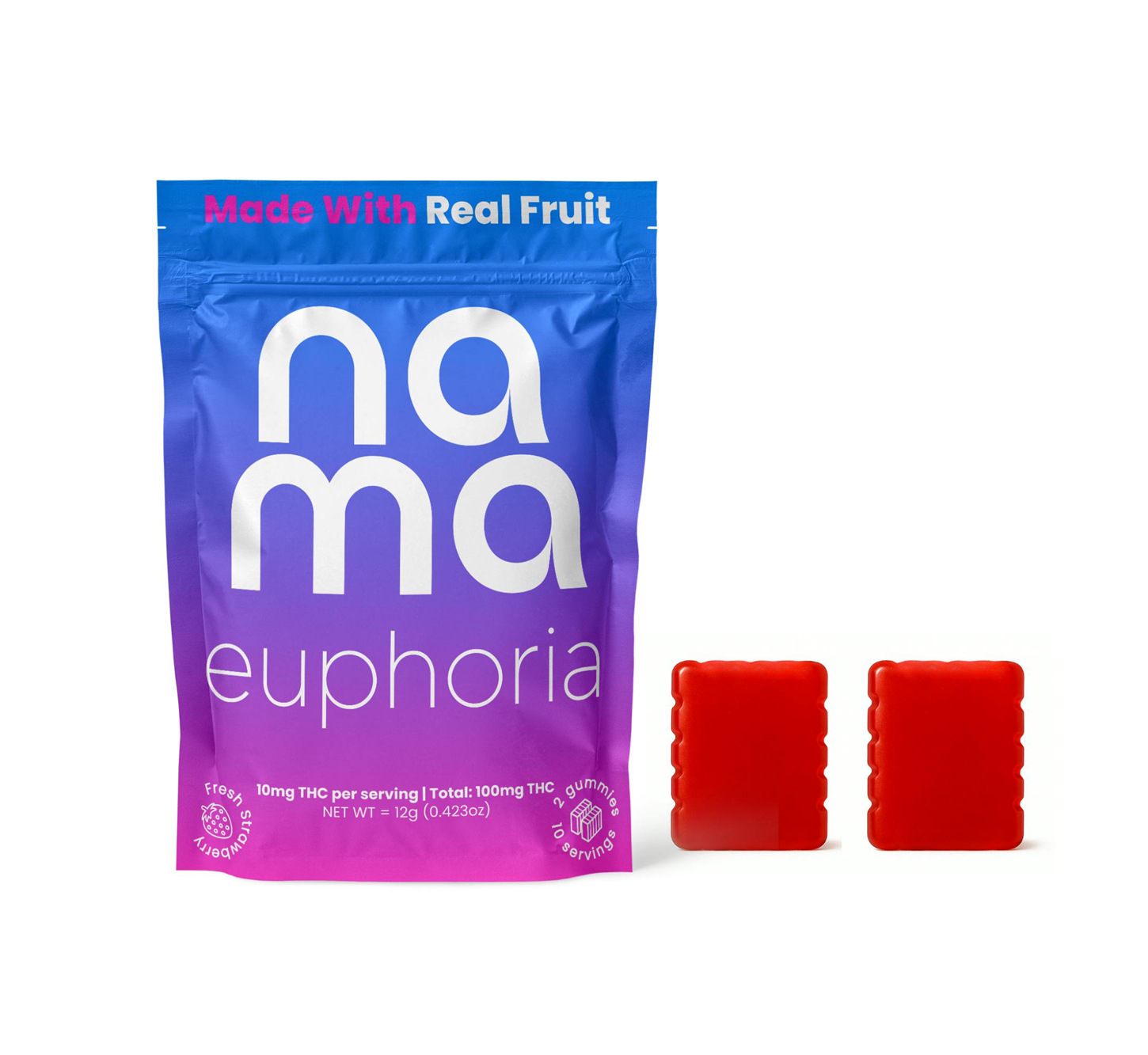 Nama Euphoria | Fresh Strawberry | Gummies 2pk 100mg