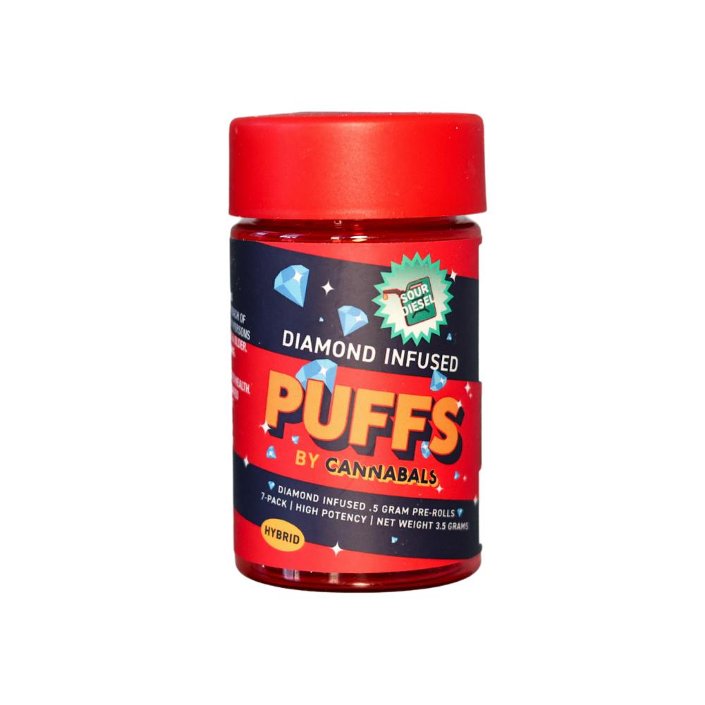 Puffs | Diamond Infused Pre-Rolls | Sour Diesel | 7pk