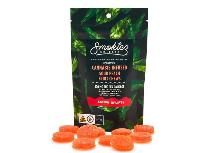 Sour Peach Sativa 100mg THC Fruit Chews