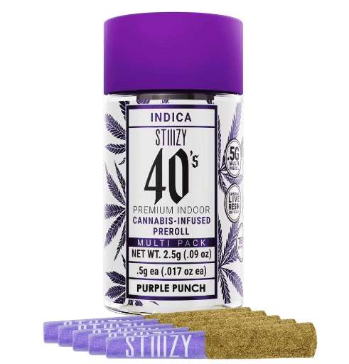 Stiiizy 40's - Purple Punch - 5 x .5g Infused Prerolls