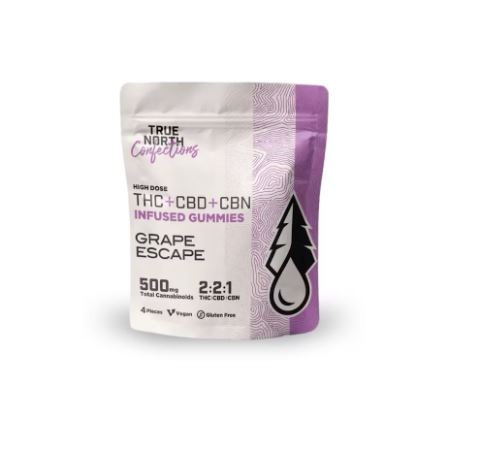 True North Effects Gummies 5x20MG 2:2:1 THC:CBN:CBD Grape Escape