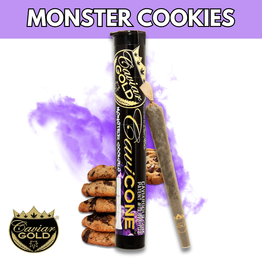 Caviar Gold - Infused Pre Roll - Monster Cookies Cavi Cone - 1.3g