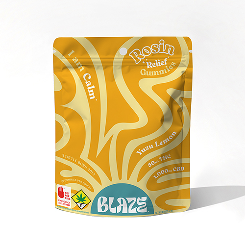 Blaze Yuzu Lemon Rosin (THC:50MG CBD:1000MG) 20:1 10pk Gummies