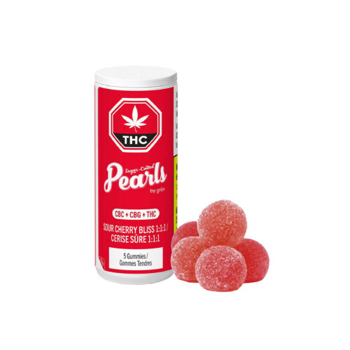 Pearls - 1:1:1 CBC/CBG/THC Sour Cherry Bliss Gummies - Hybrid - 5 Pack