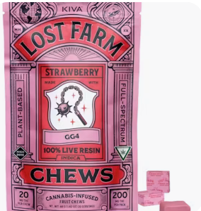 Gummies | Live Resin | Strawberry x GG4 | 200mg | Lost Farm Chews