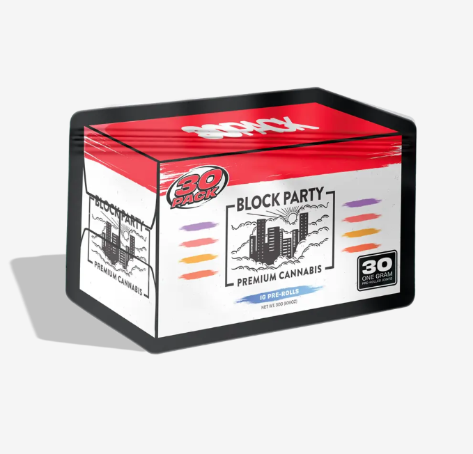 Distro 10 - 30 x Pre Rolls - Block Party