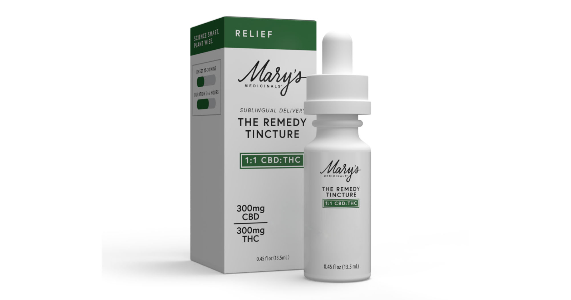 Mary's Medicinals - Relief 1:1 - CBD:THC - The Remedy Tincture - 300mg