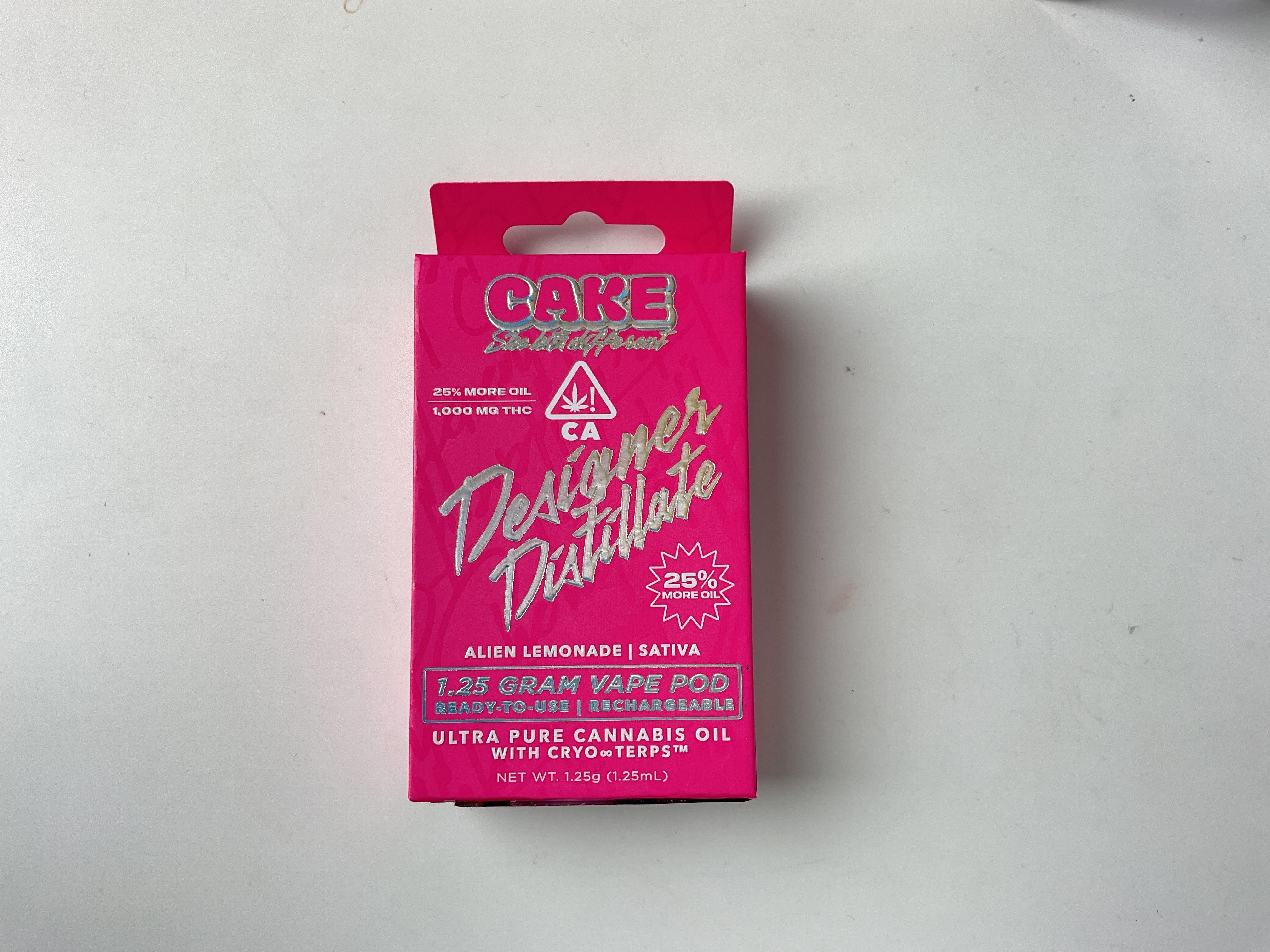 CAKE - DISPOSABLE (DISTILLATE) - - SATIVA - ALIEN LEMONADE